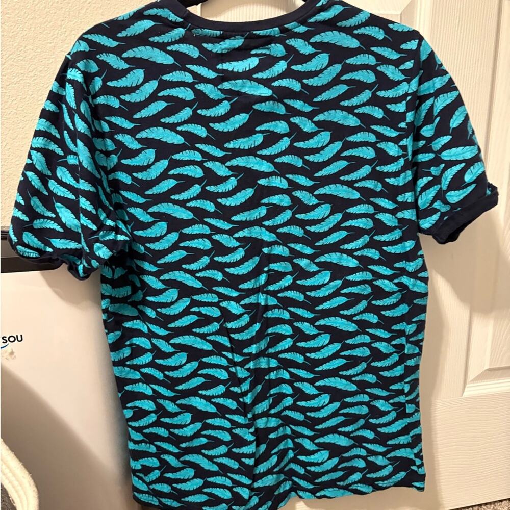 Native Code Teal Feather Print Tee - Picture 4 of 4